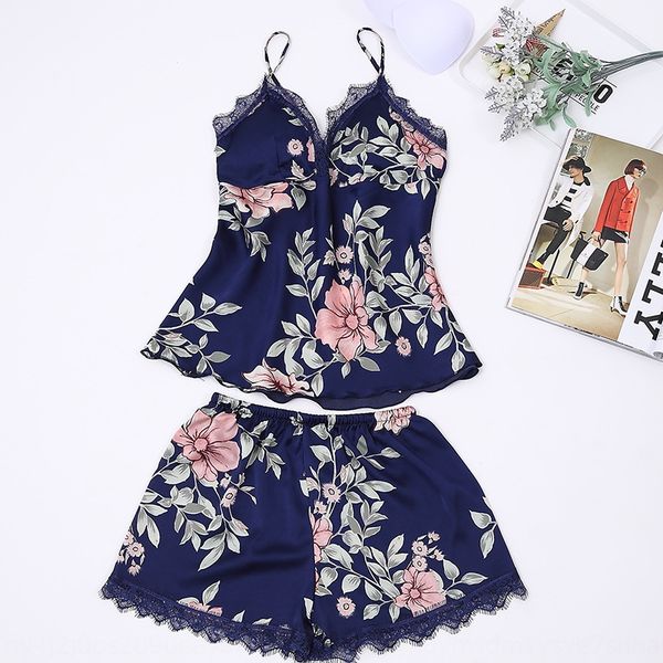 yi8mt 2019 new imitation silk printed pajamas with chest pad short suspender eyelash pants suit home clothes shorts shorts suit leisure home, Blue;red
yi8mt 2019 new imitation silk printed pajamas with chest pad short suspender eyelash pants suit home clothes shorts shorts suit leisure home, Blue;red