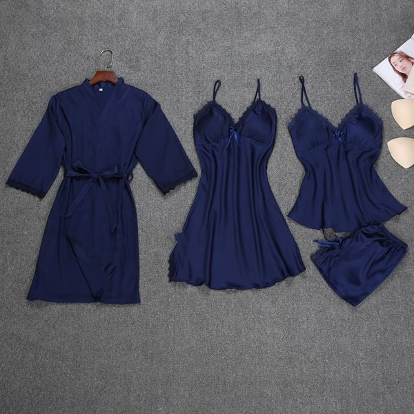 pbwsh women's pajamas 2020 new imitation four-piece set of 4strappy set of 4silk long sleeve suit sling four-piece imitation silk home, Blue;red
pbwsh women's pajamas 2020 new imitation four-piece set of 4strappy set of 4silk long sleeve suit sling four-piece imitation silk home, Blue;red