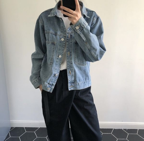 lu fu new korean ins denim lapel short casual loose long jacket jacket sleeve coat for women, Black;brown
lu fu new korean ins denim lapel short casual loose long jacket jacket sleeve coat for women, Black;brown