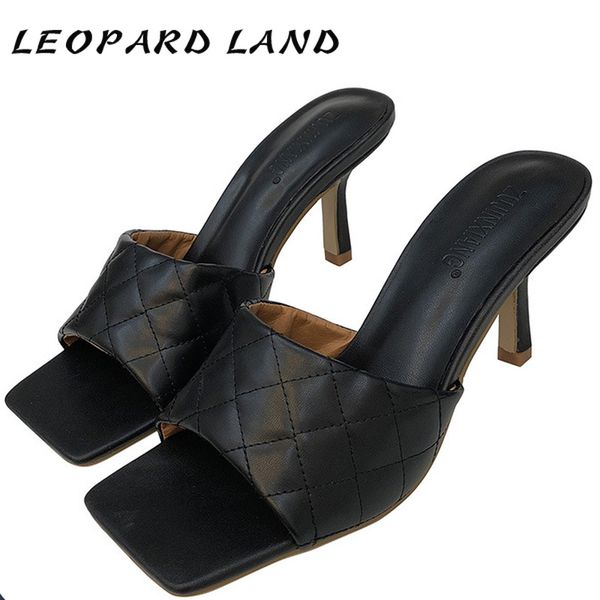 leopard land women's sandals summer new ling wild slippers fashion square head soft leather fine high-heeled cwf, Black
leopard land women's sandals summer new ling wild slippers fashion square head soft leather fine high-heeled cwf, Black