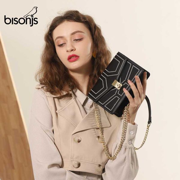 bisonjs luxury women bag hollow-out design shoulder bag cowhide rivet female messenger crossbody for women b1625
bisonjs luxury women bag hollow-out design shoulder bag cowhide rivet female messenger crossbody for women b1625