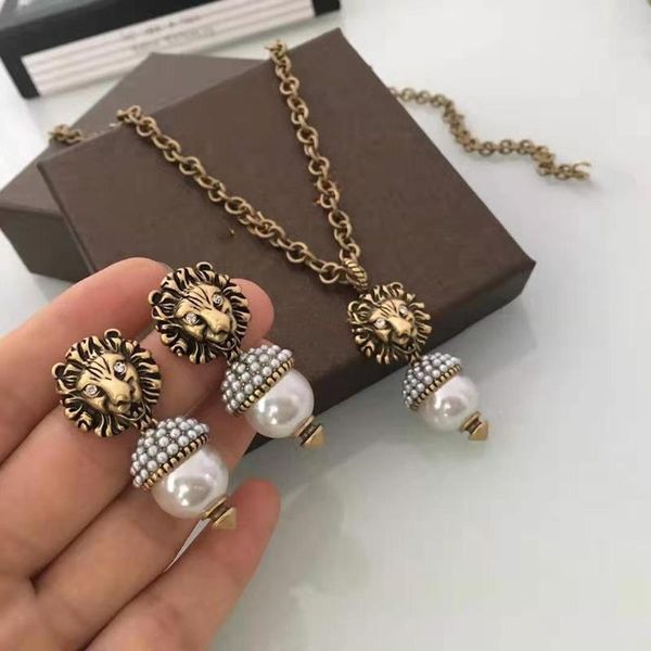 charming women earrings gold plated cz pearl lion head earrings necklace for girls women for party wedding nice gift, Golden;silver
charming women earrings gold plated cz pearl lion head earrings necklace for girls women for party wedding nice gift, Golden;silver