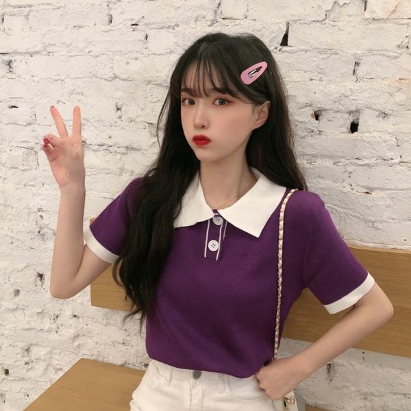 2ws5p 2020 summer knitwear thin women's short sleevestyle design niche t- korean style shirt polo shirt women polo sweater knitted swea, White
2ws5p 2020 summer knitwear thin women's short sleevestyle design niche t- korean style shirt polo shirt women polo sweater knitted swea, White