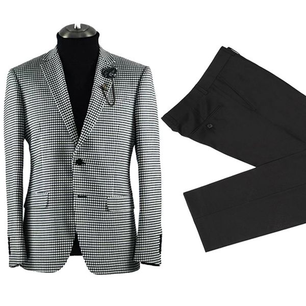 houndstooth mens suits tuxedo 2 pieces costume homme mariage slim fit blazer masculino terno traje hombre 2 pieces jacket pant, White;black
houndstooth mens suits tuxedo 2 pieces costume homme mariage slim fit blazer masculino terno traje hombre 2 pieces jacket pant, White;black