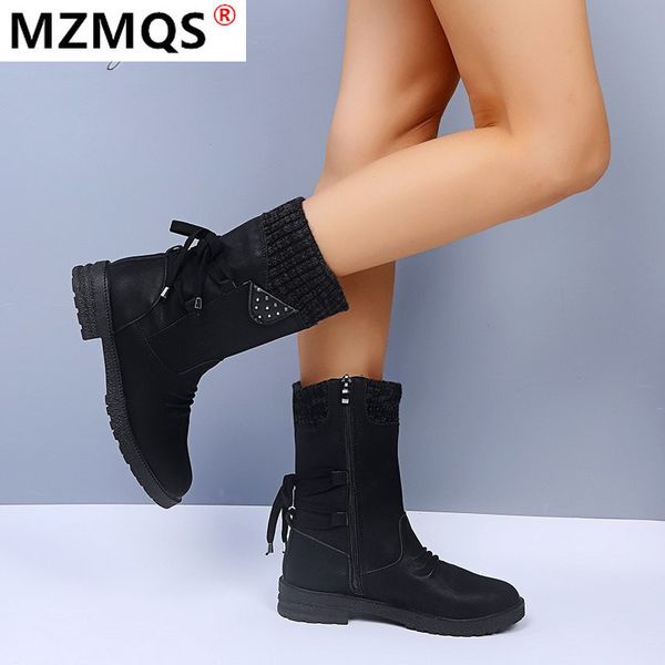 2020 new winter women's boots fashion lace-up square-heel suede boots round toe low heel warm women's calf botas mujer, Black
2020 new winter women's boots fashion lace-up square-heel suede boots round toe low heel warm women's calf botas mujer, Black