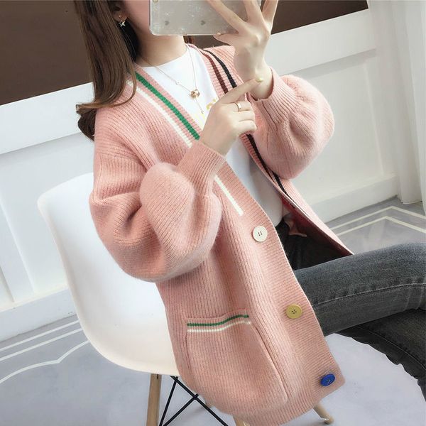 women knitted jacket 2020 autumn winter loose long sleeve cardigan women single breasted pocket cardigan femme, White;black
women knitted jacket 2020 autumn winter loose long sleeve cardigan women single breasted pocket cardigan femme, White;black