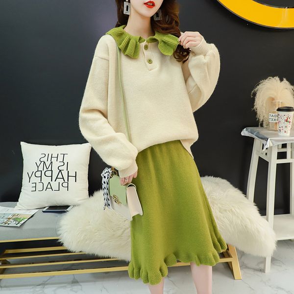 ailegogo autumn women knitted sweater skirt two piece set casual fashion female knitwear long sleeve warm ladies suits, White
ailegogo autumn women knitted sweater skirt two piece set casual fashion female knitwear long sleeve warm ladies suits, White
