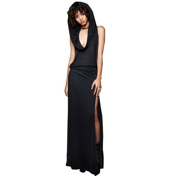 2019 halloween vampire hat leaky back split sleeveless dress medieval fashion womens dress, White;black
2019 halloween vampire hat leaky back split sleeveless dress medieval fashion womens dress, White;black