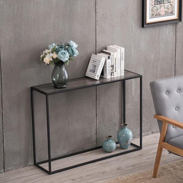 new convenient home coffee corner table 106*28*76cm grey wood grain simple ingle layer console table modern fashion shelf practical furnitur
new convenient home coffee corner table 106*28*76cm grey wood grain simple ingle layer console table modern fashion shelf practical furnitur