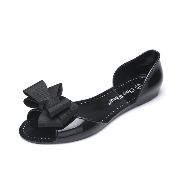 2020 bowknot decoration sandals female flat bottom wild jelly shoes soft bottom plastic bow fish mouth shoes pu women's, Black
2020 bowknot decoration sandals female flat bottom wild jelly shoes soft bottom plastic bow fish mouth shoes pu women's, Black