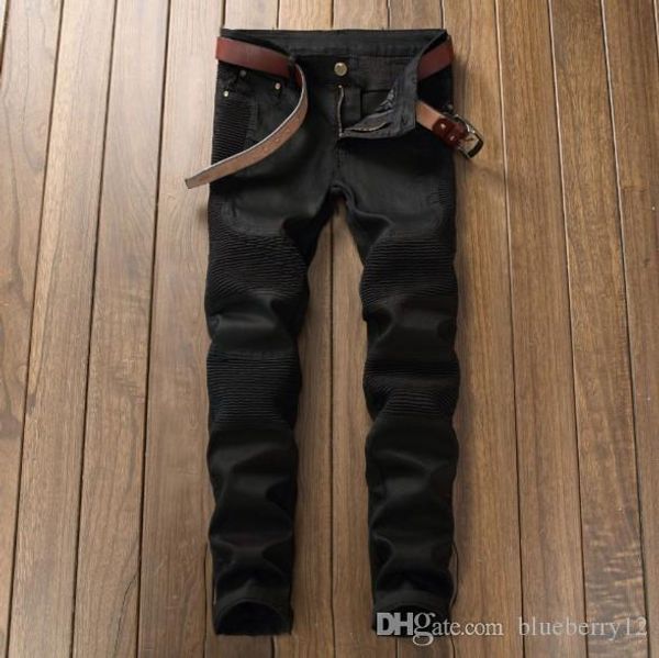 fashion mens straight slim fit biker jeans pants skinny denim jeans washed hiphop trousers solid color, Blue
fashion mens straight slim fit biker jeans pants skinny denim jeans washed hiphop trousers solid color, Blue