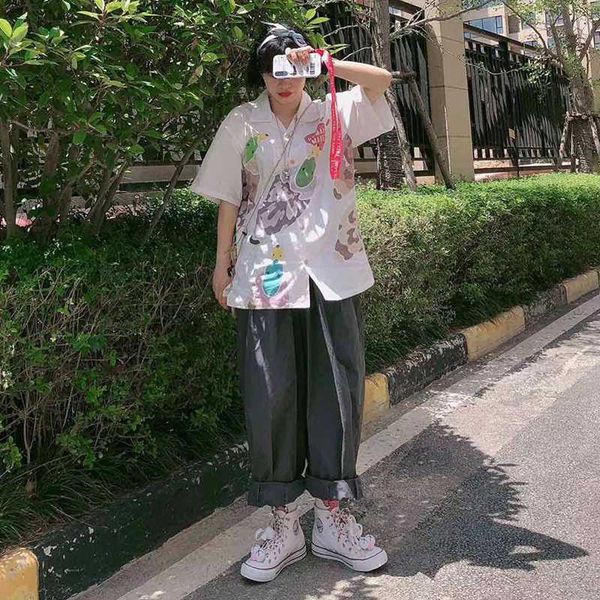 human made duck love printed cotton high-quality short-sleeve shirt men and women loose shirt oversized, White;black
human made duck love printed cotton high-quality short-sleeve shirt men and women loose shirt oversized, White;black