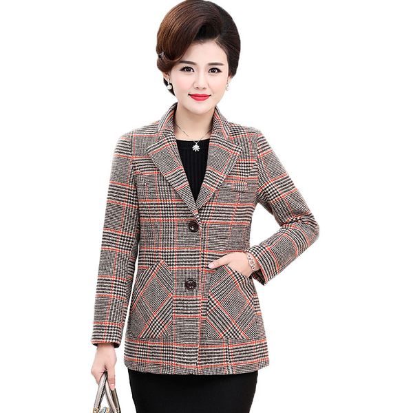 women spring autumn suit jacke fashion slim casual lattice blazer female middle-aged mother plus size short outerwear r254, Black;brown
women spring autumn suit jacke fashion slim casual lattice blazer female middle-aged mother plus size short outerwear r254, Black;brown