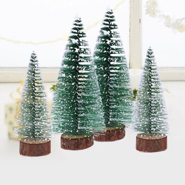 6pcs mini christmas tree stick white cedar desksmall christmas tree