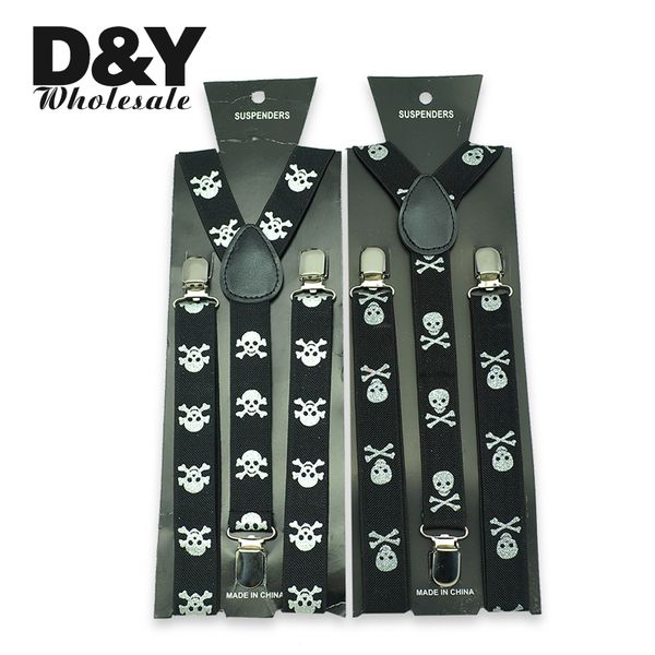 women men`s clip-on braces elastic slim suspender 1inch wide "2 shiny skull" design mix polyester y- back suspenders, Black;white
women men`s clip-on braces elastic slim suspender 1inch wide "2 shiny skull" design mix polyester y- back suspenders, Black;white