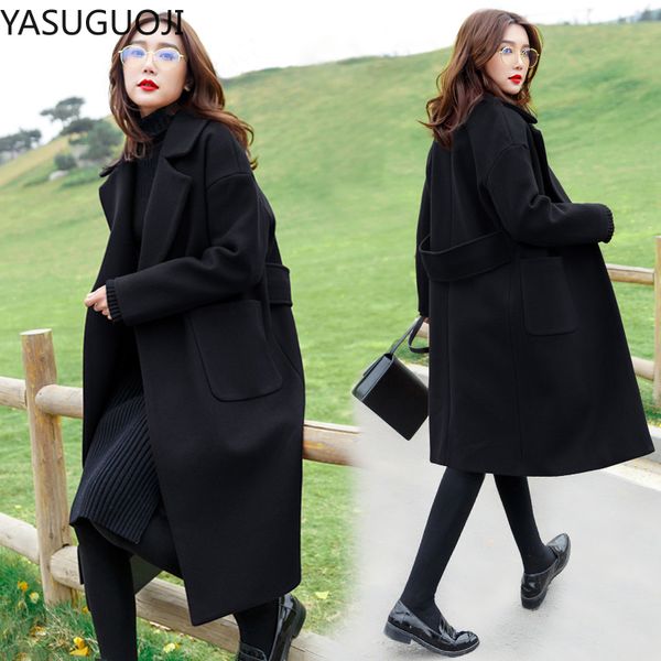 yasuguoji 2020 autumn and winter large woolen coat plus-sized womens mid-length cotton-padded padded knee-length woolen overcoat, Black
yasuguoji 2020 autumn and winter large woolen coat plus-sized womens mid-length cotton-padded padded knee-length woolen overcoat, Black