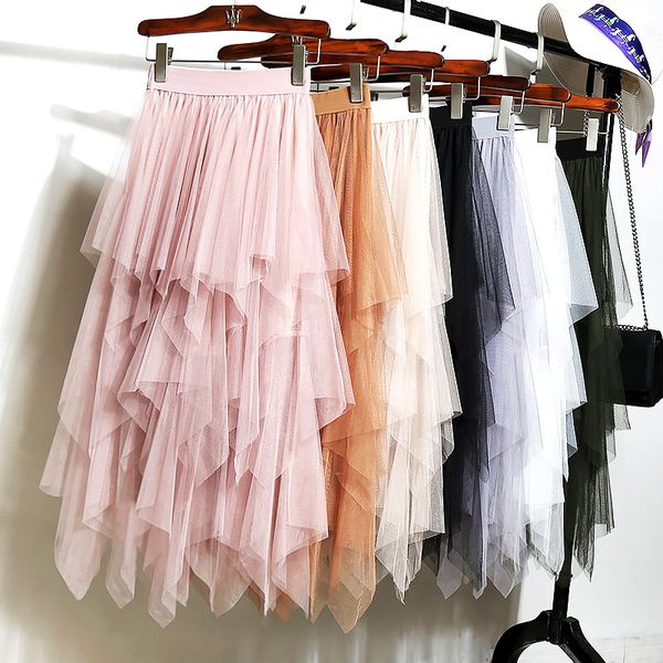 skirts high waist long tulle skirt women irregular hem mesh tutu elastic band a-line colored pleated mid-calf, Black
skirts high waist long tulle skirt women irregular hem mesh tutu elastic band a-line colored pleated mid-calf, Black