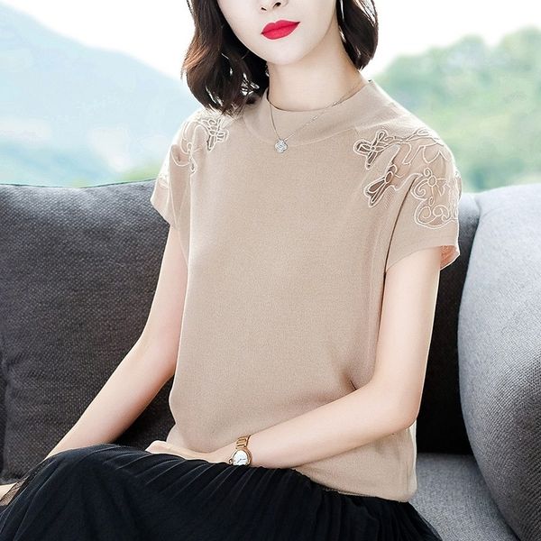 lace short sleeve women's ins fashionable lace sweater ice silk thin sweater t-shirt 2020 new summer half-height collar top, White
lace short sleeve women's ins fashionable lace sweater ice silk thin sweater t-shirt 2020 new summer half-height collar top, White