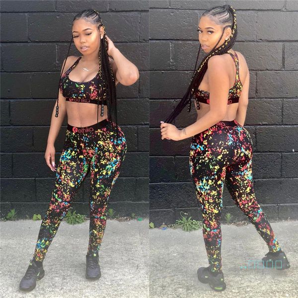 2020 women swimwear sports bra crop tank vest and pants legging two piece outfits designer brand sportswear beachwear swimsuits a3211, Blue
2020 women swimwear sports bra crop tank vest and pants legging two piece outfits designer brand sportswear beachwear swimsuits a3211, Blue