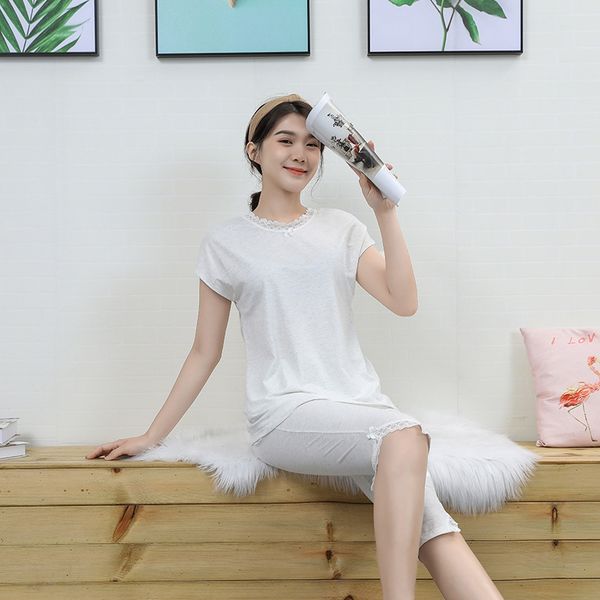 2020 new clothes home short-sleeved pajamas female fashion home clothes two-piece set large size pajamas female, Blue;red
2020 new clothes home short-sleeved pajamas female fashion home clothes two-piece set large size pajamas female, Blue;red