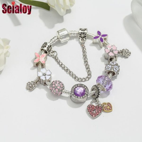 seialoy fashion purple crystal charm bracelets for women girl original heart lock pendant daisy flower beads bangle jewelry, Golden;silver
seialoy fashion purple crystal charm bracelets for women girl original heart lock pendant daisy flower beads bangle jewelry, Golden;silver