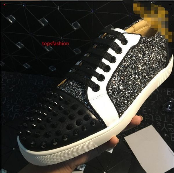 new grey glitter & nail casual flat shoes with red soles for men and women party designer casual shoes lover leather 05, Black;green
new grey glitter & nail casual flat shoes with red soles for men and women party designer casual shoes lover leather 05, Black;green