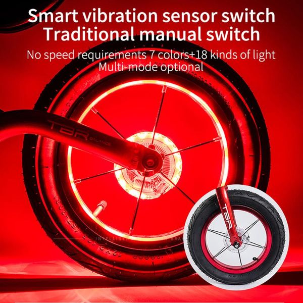 rechargeable kids bike light led bicycle wheel light bike front tail hub spoke one lamp with 7 color 18 modes
rechargeable kids bike light led bicycle wheel light bike front tail hub spoke one lamp with 7 color 18 modes