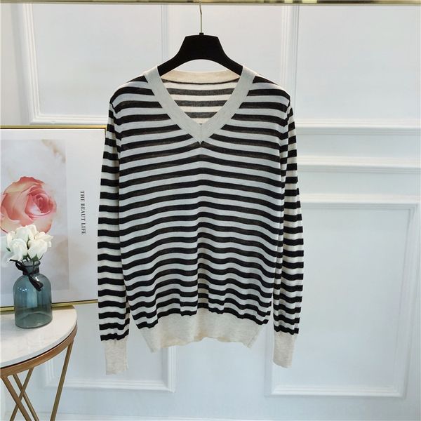 sh6b8 korean version of the spring coat knitwear lightweight knitwear sweater v-neck slim color panel striped lazy loose outer sweater women, White
sh6b8 korean version of the spring coat knitwear lightweight knitwear sweater v-neck slim color panel striped lazy loose outer sweater women, White