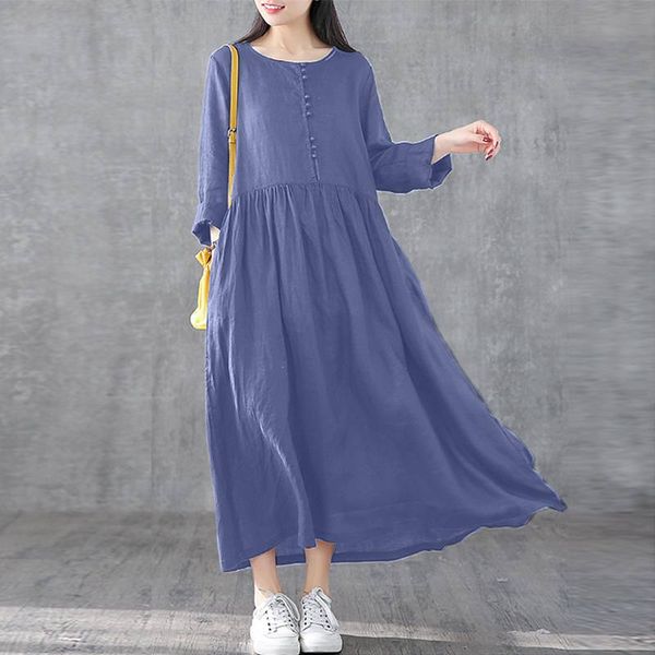 casual dresses vintage linen shirt dress women's spring sundress 2021 zanzea long sleeve midi vestidos female o neck robe plus size 5xl, Black;gray
casual dresses vintage linen shirt dress women's spring sundress 2021 zanzea long sleeve midi vestidos female o neck robe plus size 5xl, Black;gray