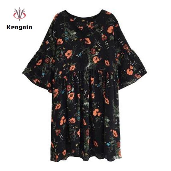 2020 spring summer women chiffon dress print ladies bufferfly sleeve vestidos adjust-waisted dress loose brand clothes plus size, Black;gray
2020 spring summer women chiffon dress print ladies bufferfly sleeve vestidos adjust-waisted dress loose brand clothes plus size, Black;gray