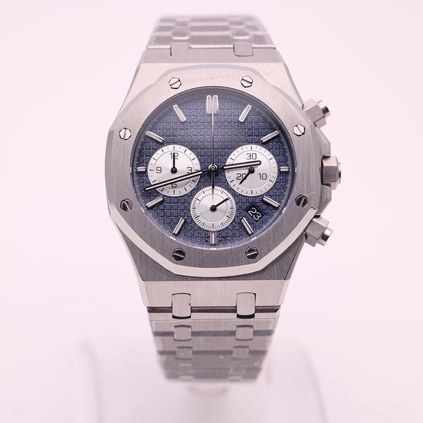 new fashion men's watches royal oak 26331st series 41 mm blue dial vk chronograph original buckle quartz watch ng, Slivery;brown
new fashion men's watches royal oak 26331st series 41 mm blue dial vk chronograph original buckle quartz watch ng, Slivery;brown