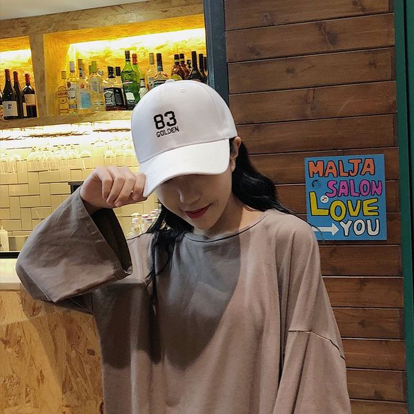 ulzzang new bending brim hard female letter baseball cap baseball cap 83 white student couple sun hat, Blue;gray 
ulzzang new bending brim hard female letter baseball cap baseball cap 83 white student couple sun hat, Blue;gray
