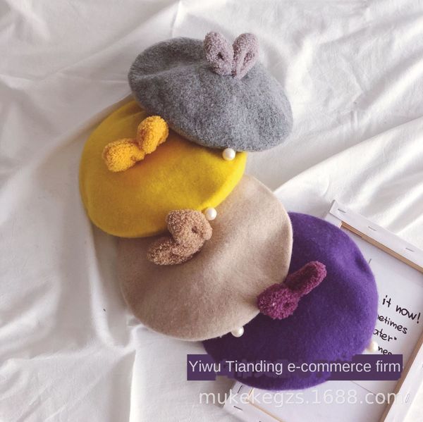 korean same painter's beret style bowknot pearl children's wool beret personalized baby pumpkin hat painter hat, Yellow
korean same painter's beret style bowknot pearl children's wool beret personalized baby pumpkin hat painter hat, Yellow