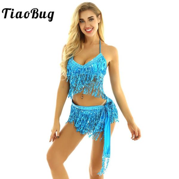 tiaobug women shiny sequins tassels carnival rave performance belly dance costume halter bra with hip scarf wrap skirt set, Black;red
tiaobug women shiny sequins tassels carnival rave performance belly dance costume halter bra with hip scarf wrap skirt set, Black;red