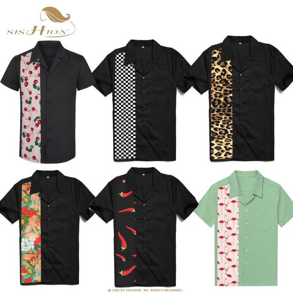 sishion l-2xl plus size men shirt st110 short sleeve black red rockabilly cotton casual bowling shirts for men camisa masculina, White;black
sishion l-2xl plus size men shirt st110 short sleeve black red rockabilly cotton casual bowling shirts for men camisa masculina, White;black