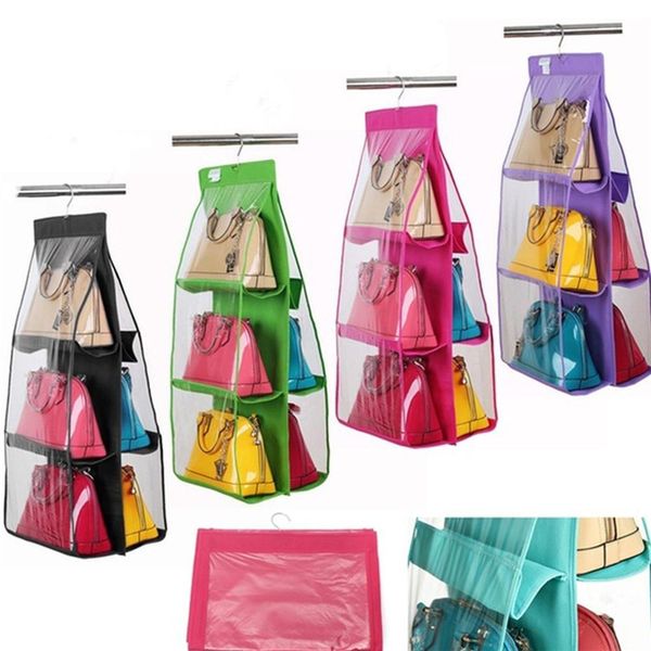 double-sided transparent 6-pocket collapsible hanging handbag wallet storage bag assorted neat storage bag wardrobe organizer
double-sided transparent 6-pocket collapsible hanging handbag wallet storage bag assorted neat storage bag wardrobe organizer