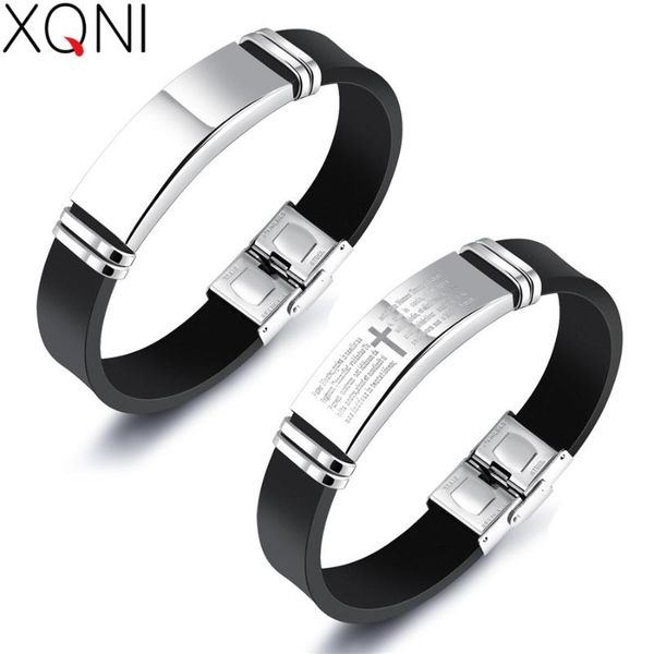 xqni sale punk style stainless steel smooth personality bracelet men's silica gel cross bracelets & bangles new year gift, Red;blue
xqni sale punk style stainless steel smooth personality bracelet men's silica gel cross bracelets & bangles new year gift, Red;blue
