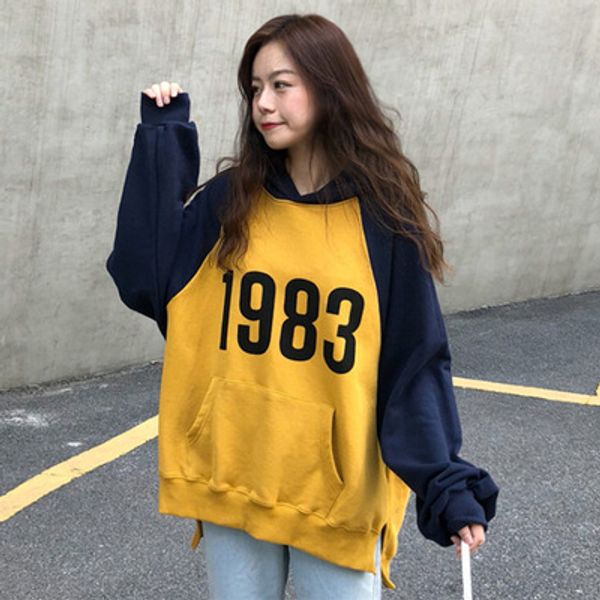 girl's oversized hoodie patchwork hoodies sweatshirt women's long sleeve loose korean style jumper students boyfriend style, Black
girl's oversized hoodie patchwork hoodies sweatshirt women's long sleeve loose korean style jumper students boyfriend style, Black