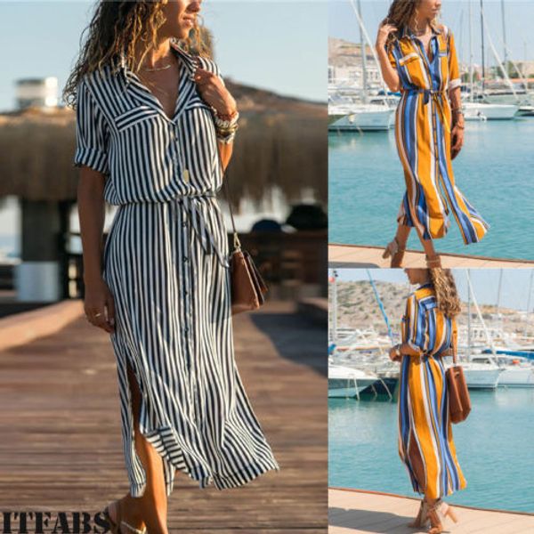 us stock women summer boho party evening beach dresses long maxi dress sundress, Black;gray
us stock women summer boho party evening beach dresses long maxi dress sundress, Black;gray