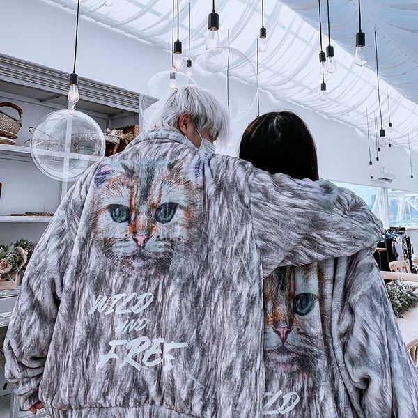 couple fur jacket coat men's autumn and winter warm soft fur coat hip hop cat print women's plush loose casual, Black
couple fur jacket coat men's autumn and winter warm soft fur coat hip hop cat print women's plush loose casual, Black