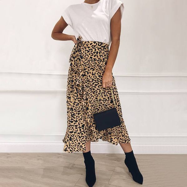 women's leopard vestidos zanzea chic summer printed skirts casual lace-up asymmetrical skirts female faldas saia robe oversized, Black 
women's leopard vestidos zanzea chic summer printed skirts casual lace-up asymmetrical skirts female faldas saia robe oversized, Black