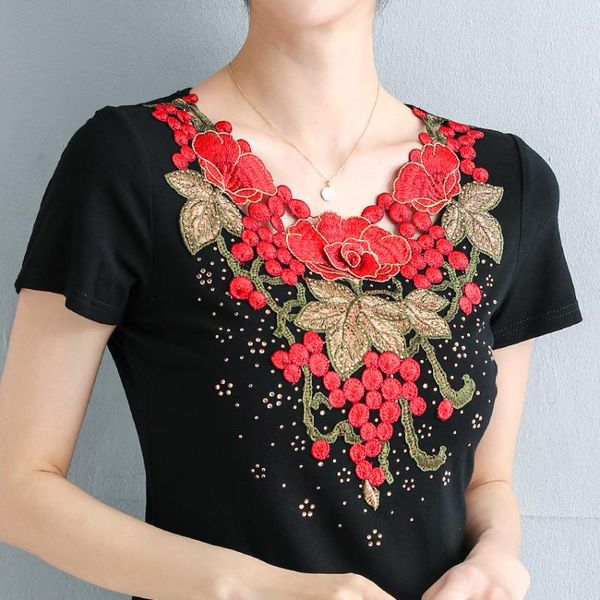 women's blouses & shirts -4xl 2021 summer fashion casual short sleeve embroidered blouse women plus size shirt blusas, White
women's blouses & shirts -4xl 2021 summer fashion casual short sleeve embroidered blouse women plus size shirt blusas, White