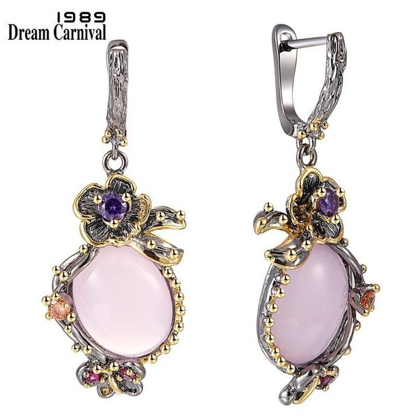 dreamcarnival 1989 pick drop earrings for women wedding party dangle earings pink opal stone fashion accessories gift we3878, Silver
dreamcarnival 1989 pick drop earrings for women wedding party dangle earings pink opal stone fashion accessories gift we3878, Silver