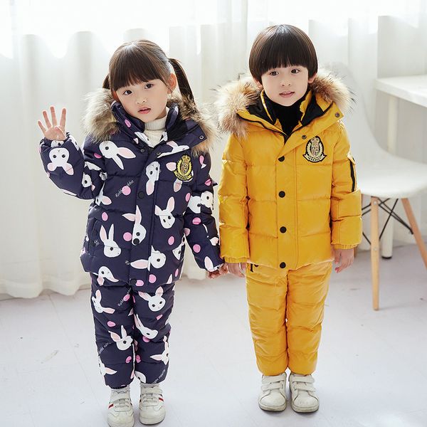 30 degrees winter children's down jacket boy waterproof thick coat + warm down pants two-piece suit girls winter wear ski suit, White
30 degrees winter children's down jacket boy waterproof thick coat + warm down pants two-piece suit girls winter wear ski suit, White