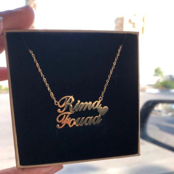 vintage couple name pendant necklaces stainless steel custom 1-3 names heart necklace women handmade jewelry birthday gift, Silver
vintage couple name pendant necklaces stainless steel custom 1-3 names heart necklace women handmade jewelry birthday gift, Silver