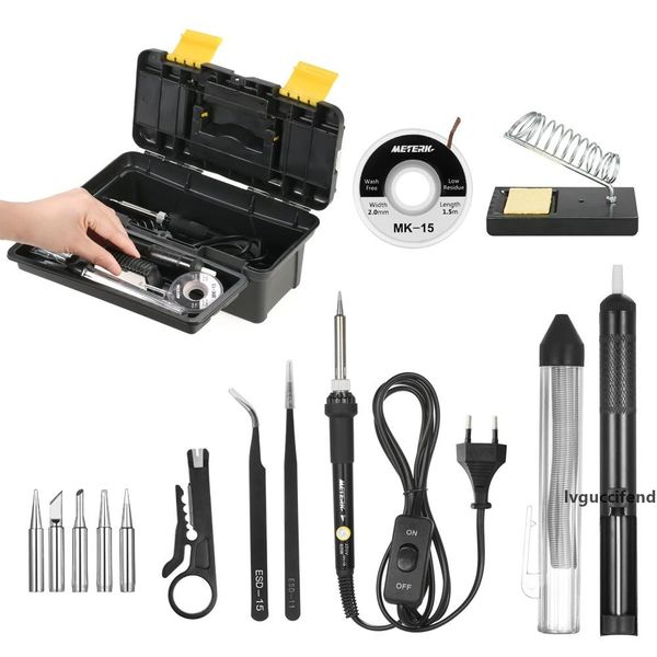 soldering iron kit tips 60w adjustable temperature welding solder sucker desoldering tweezers repair tool
soldering iron kit tips 60w adjustable temperature welding solder sucker desoldering tweezers repair tool