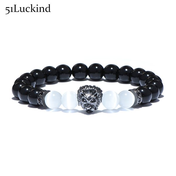 black white natural stone obsidian moonstone beads bracelet cool goth animal head lion braclet for men hand jewelry accessories, Golden;silver
black white natural stone obsidian moonstone beads bracelet cool goth animal head lion braclet for men hand jewelry accessories, Golden;silver