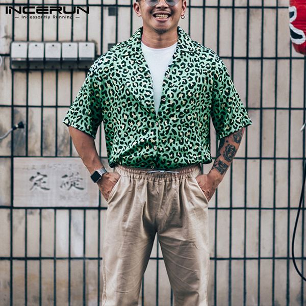 incerun summer men hawaiian shirt streetwear leopard printed short sleeve blouse lapel casual vacation 2020 camisa men clothing, White;black
incerun summer men hawaiian shirt streetwear leopard printed short sleeve blouse lapel casual vacation 2020 camisa men clothing, White;black