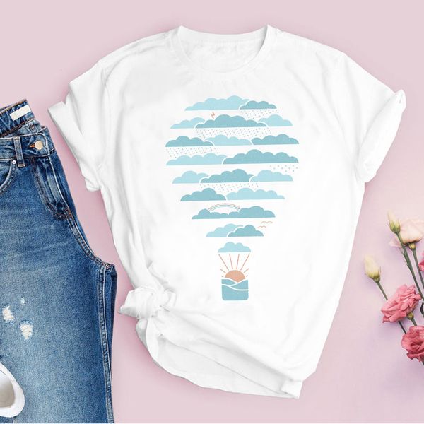 women graphic balloon holiday vacation cartoon short sleeve printed lady tees clothing female t shirt womens t-shirt, White
women graphic balloon holiday vacation cartoon short sleeve printed lady tees clothing female t shirt womens t-shirt, White