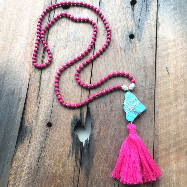 dm red tassel long necklace for women couple fringe 6mm wooden beads stone chain fashion jewelry new bohemian accessories gift, Silver
dm red tassel long necklace for women couple fringe 6mm wooden beads stone chain fashion jewelry new bohemian accessories gift, Silver